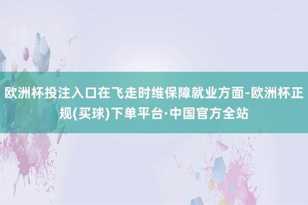 欧洲杯投注入口在飞走时维保障就业方面-欧洲杯正规(买球)下单平台·中国官方全站