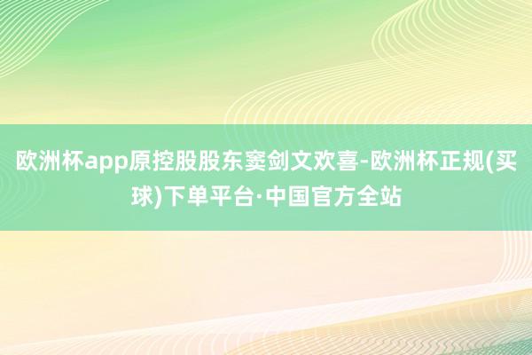 欧洲杯app原控股股东窦剑文欢喜-欧洲杯正规(买球)下单平台·中国官方全站